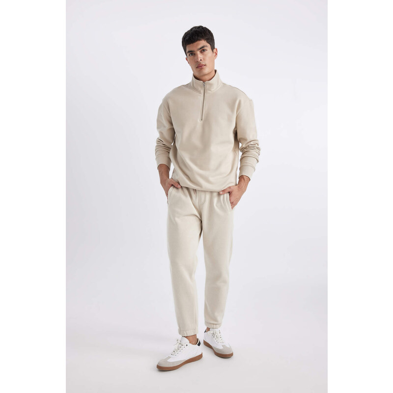 DEFACTO Standard Fit Rib Hem Thick Sweatshirt Fabric Sweatpants