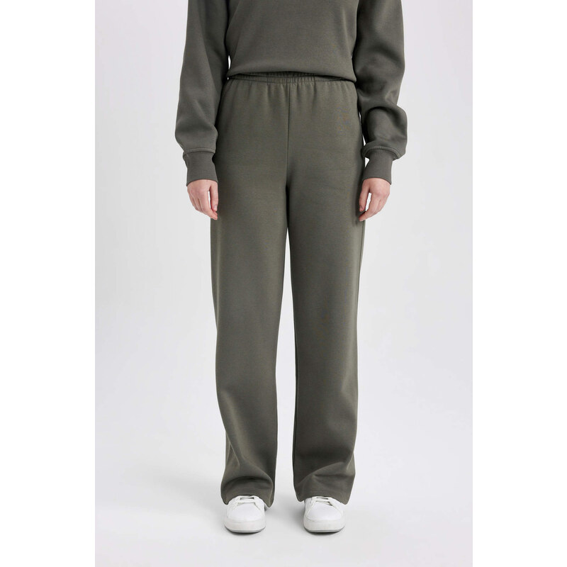 DEFACTO Straight Fit With Pockets Thick Sweatshirt Fabric Pants
