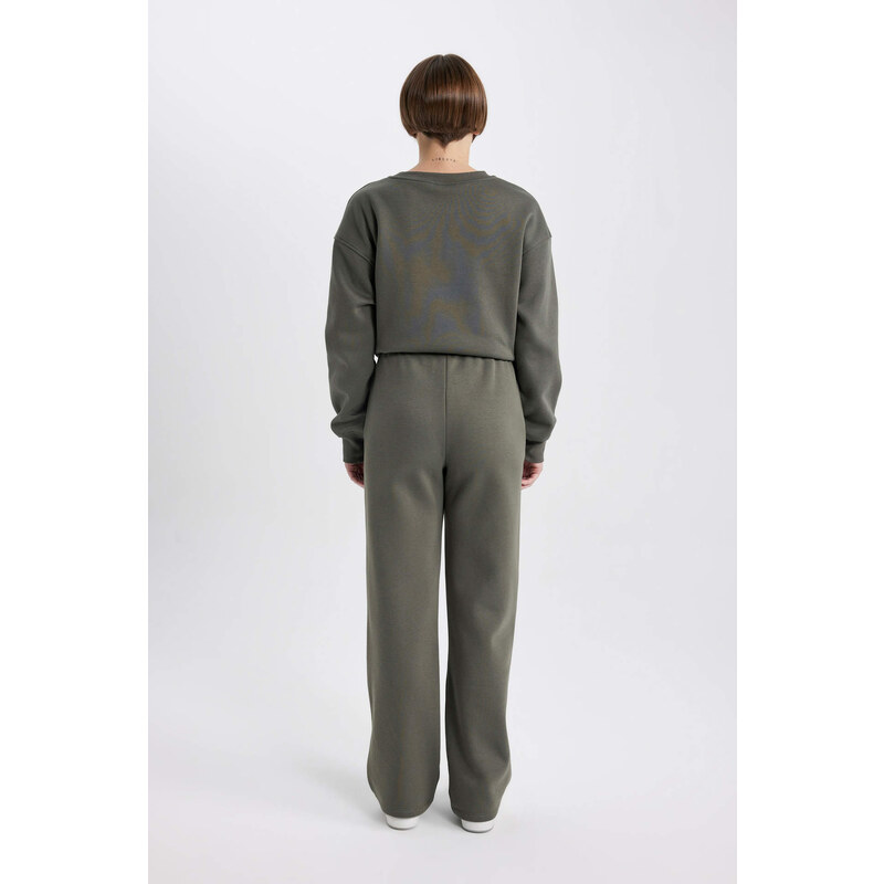 DEFACTO Straight Fit With Pockets Thick Sweatshirt Fabric Pants