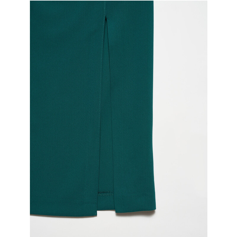 Dilvin 80806 Slit Pencil Skirt-Green