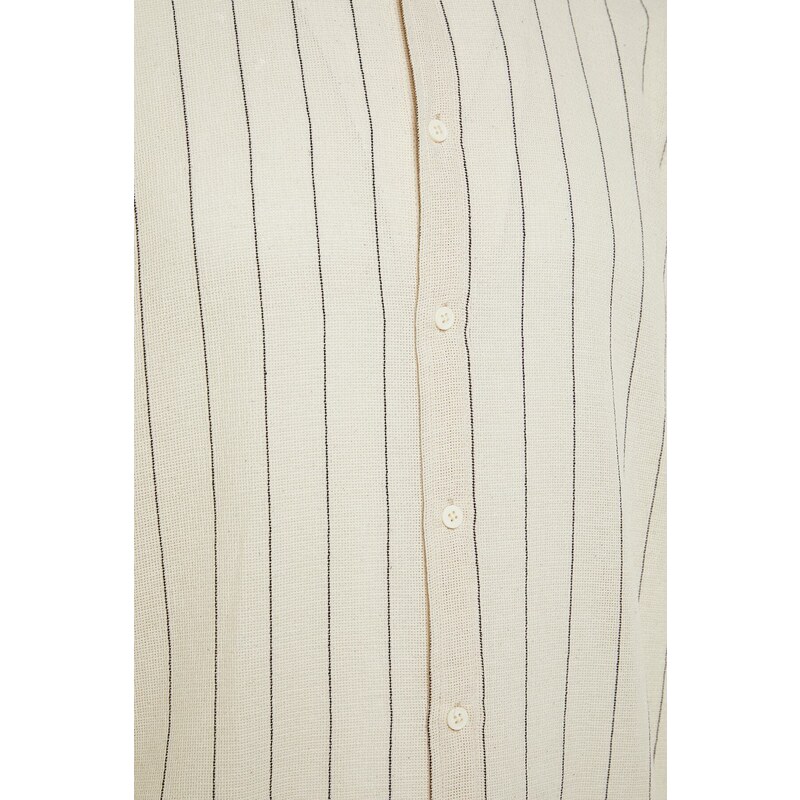 Trendyol Black Striped Regular Fit Textured Shirt