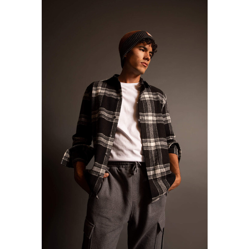 DEFACTO Regular Fit Plaid Long Sleeve Shirt