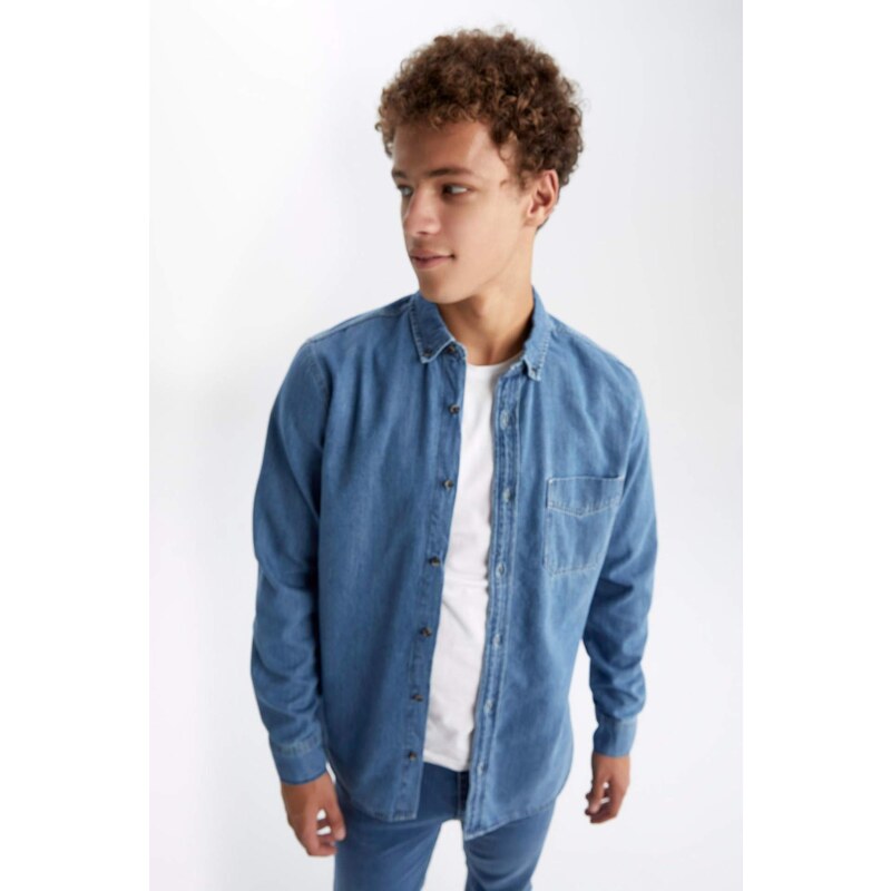 DEFACTO Slim Fit Long Sleeve Shirt