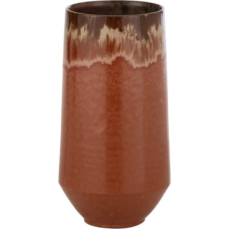Hnědá keramická váza J-line Alone 40,5 cm