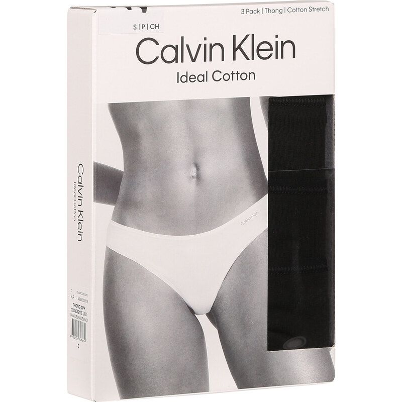 3PACK dámská tanga Calvin Klein černá (QD5217E-UB1)