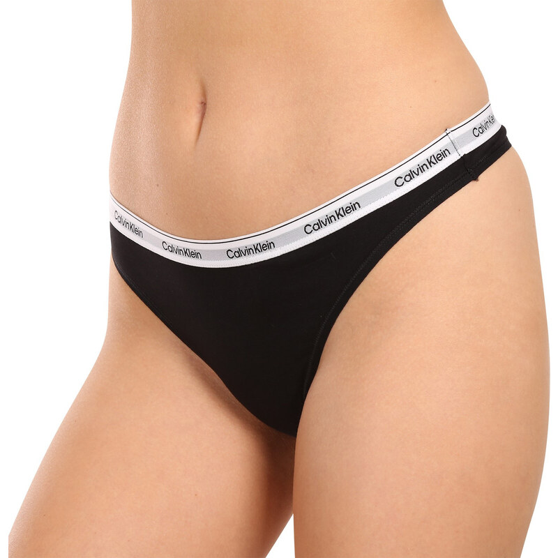 3PACK dámská tanga Calvin Klein černé (QD5209E-UB1)