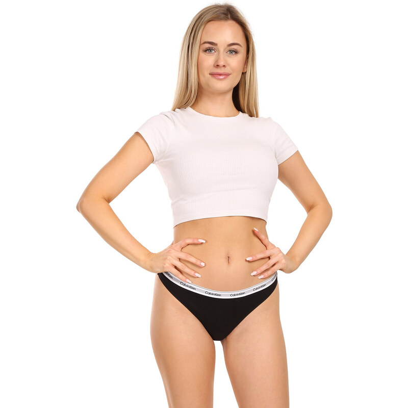 3PACK dámská tanga Calvin Klein černé (QD5209E-UB1)