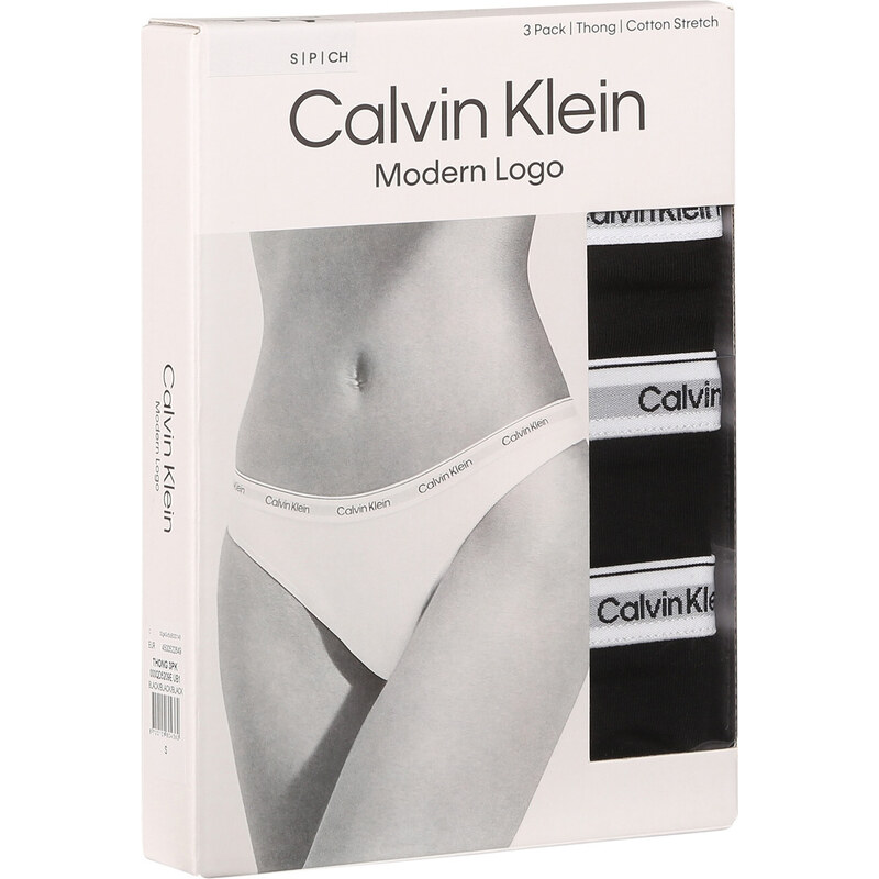 3PACK dámská tanga Calvin Klein černé (QD5209E-UB1)