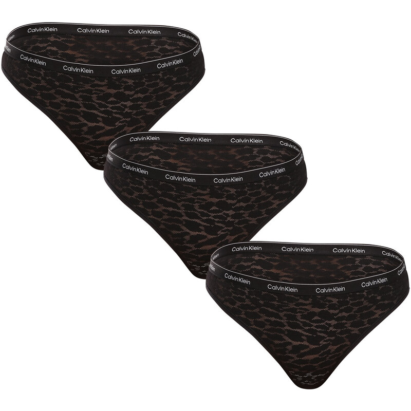 3PACK dámské kalhotky brazilky Calvin Klein černé (QD5225E-UB1) 89803459