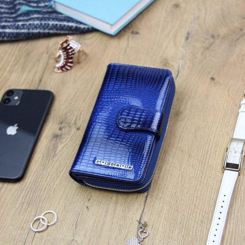 Dámská kožená peněženka modrá - Gregorio Clodien modrá