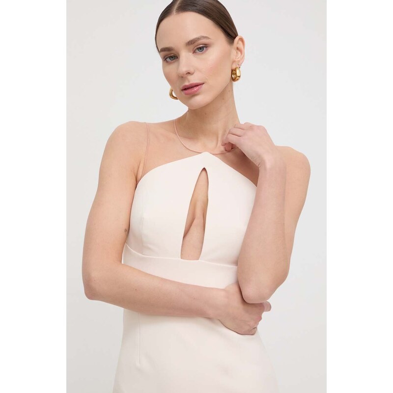 Šaty Elisabetta Franchi béžová barva, mini, AB51441E2