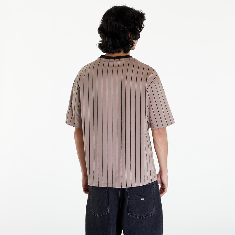 New Era Pinstripe Oversized T-Shirt UNISEX Ash Brown/ Black