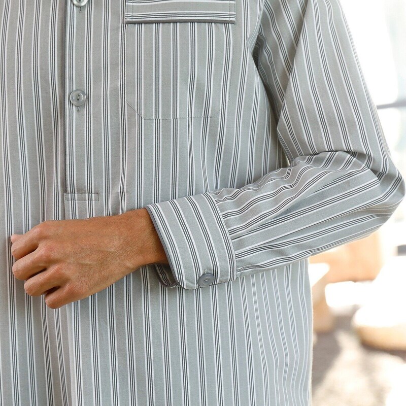 Blancheporte Pruhovaná pyžamová košile, bavlněný popelín šedá 87/96 (M)