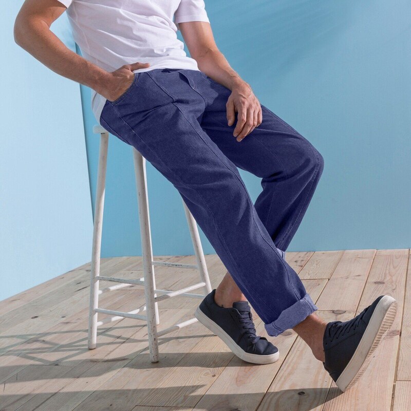 Blancheporte Kalhoty s pružným pasem, z lehkého denimu denim