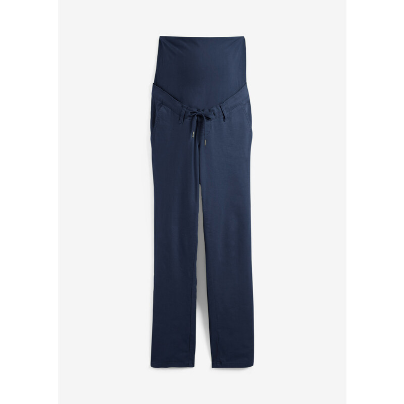 bonprix Těhotenské kalhoty Chino z organické bavlny Modrá