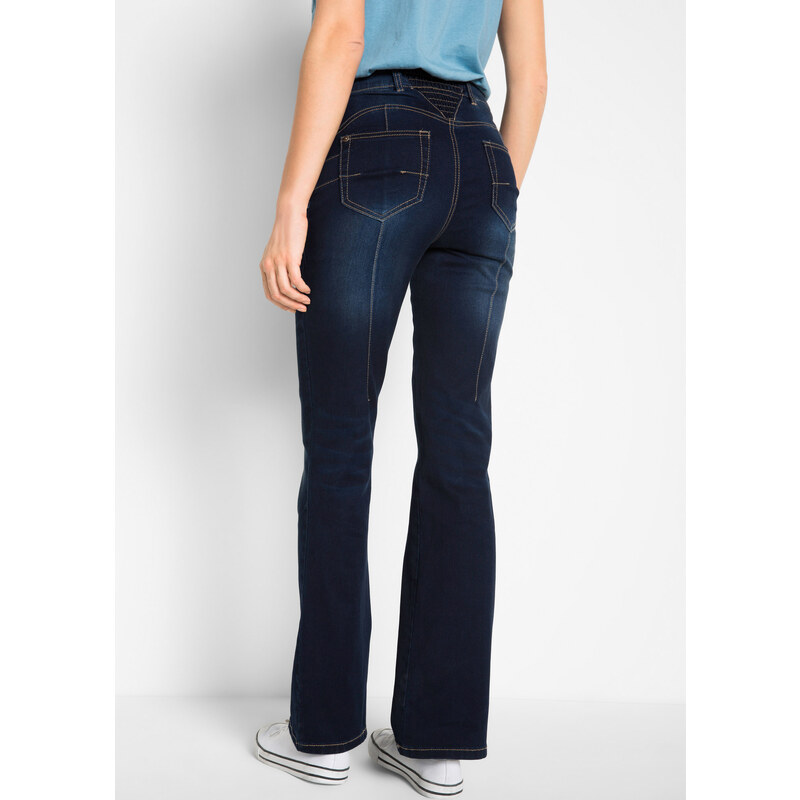 bonprix Džíny Bootcut, Mid Waist, tvarující modrá Žena