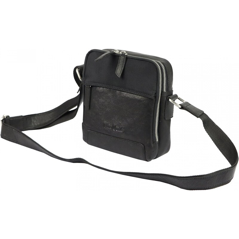 Pánská kožená crossbody taška černá - Pierre Cardin Farenn černá
