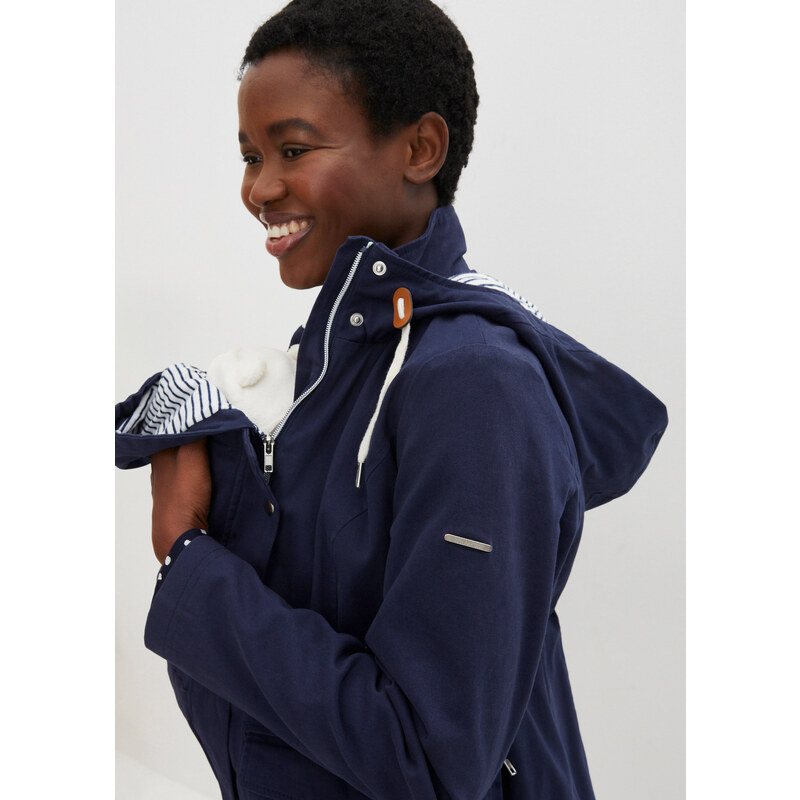 bonprix Těhotenská a nosící bunda na přechodné období Modrá