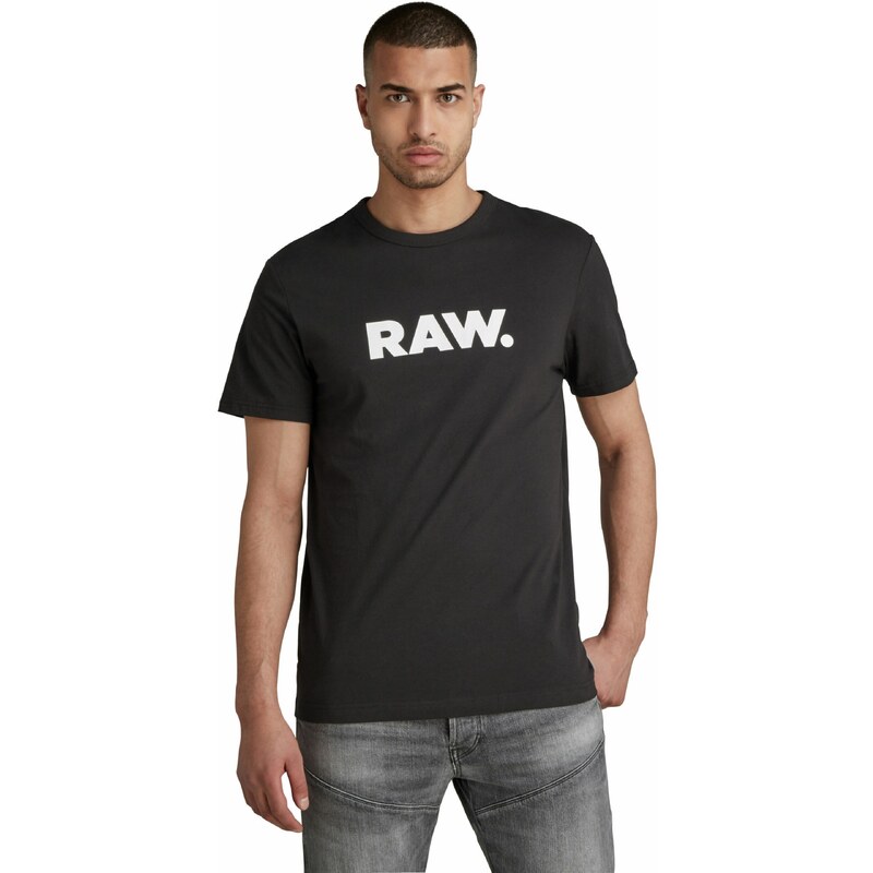 G-Star RAW Tričko 'Holorn' černá / bílá