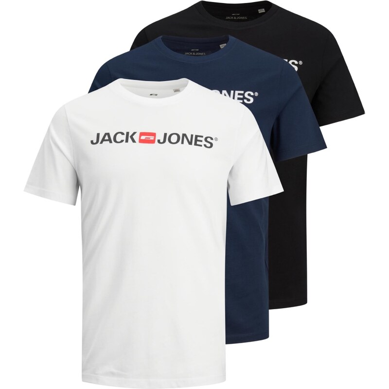 JACK & JONES Tričko marine modrá / červená / černá / bílá