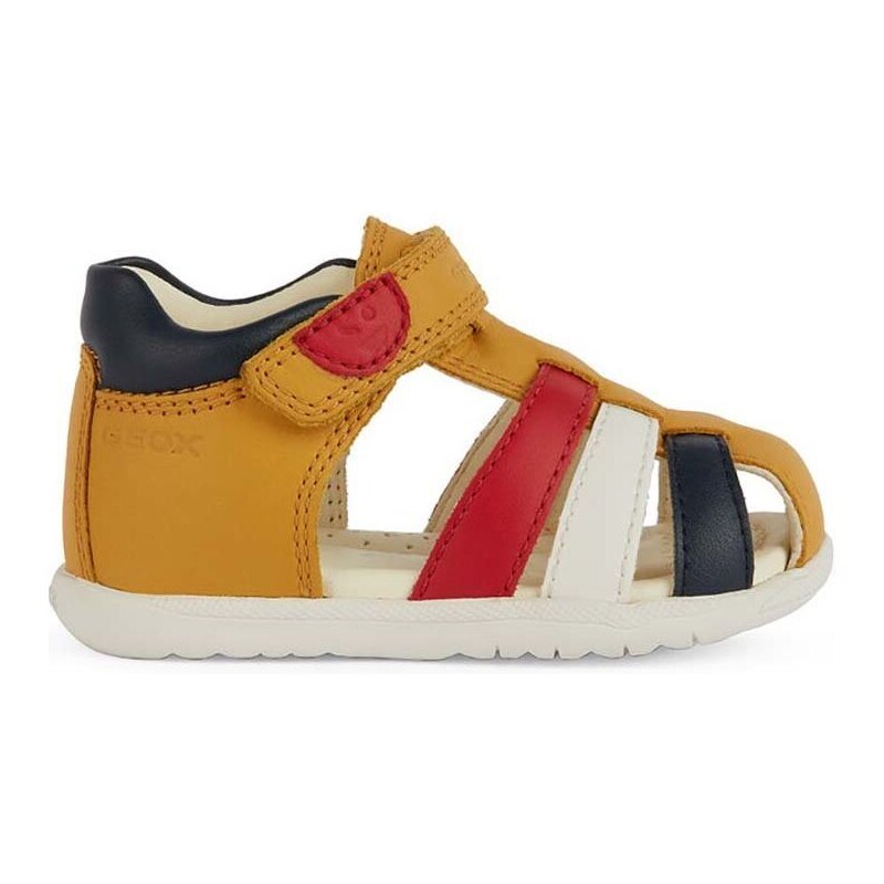 Dětské kožené sandály Geox SANDAL MACCHIA žlutá barva