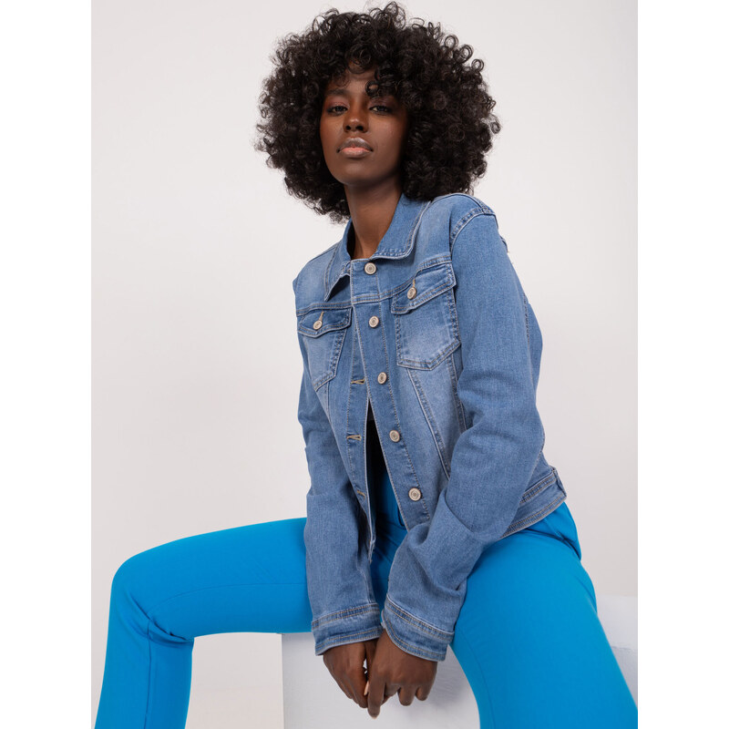 Vivid Světle modrá džínová bunda -blue Denim vzor