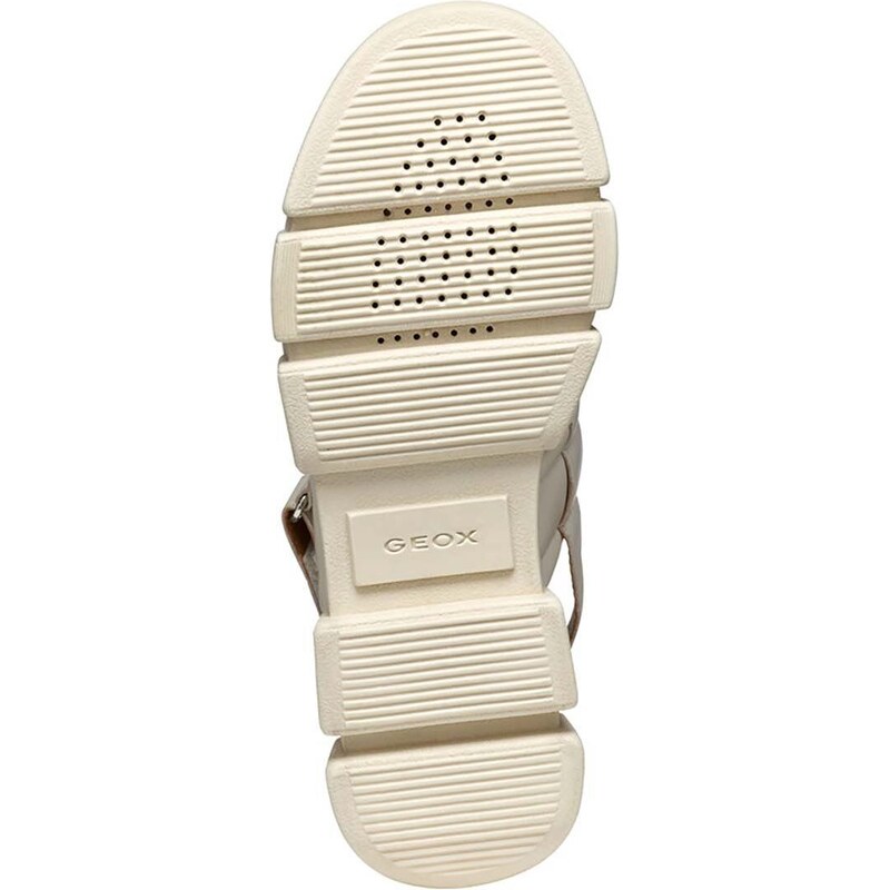 Kožené sandály Geox D LISBONA dámské, béžová barva, na platformě, D45PSA 000TU C5004