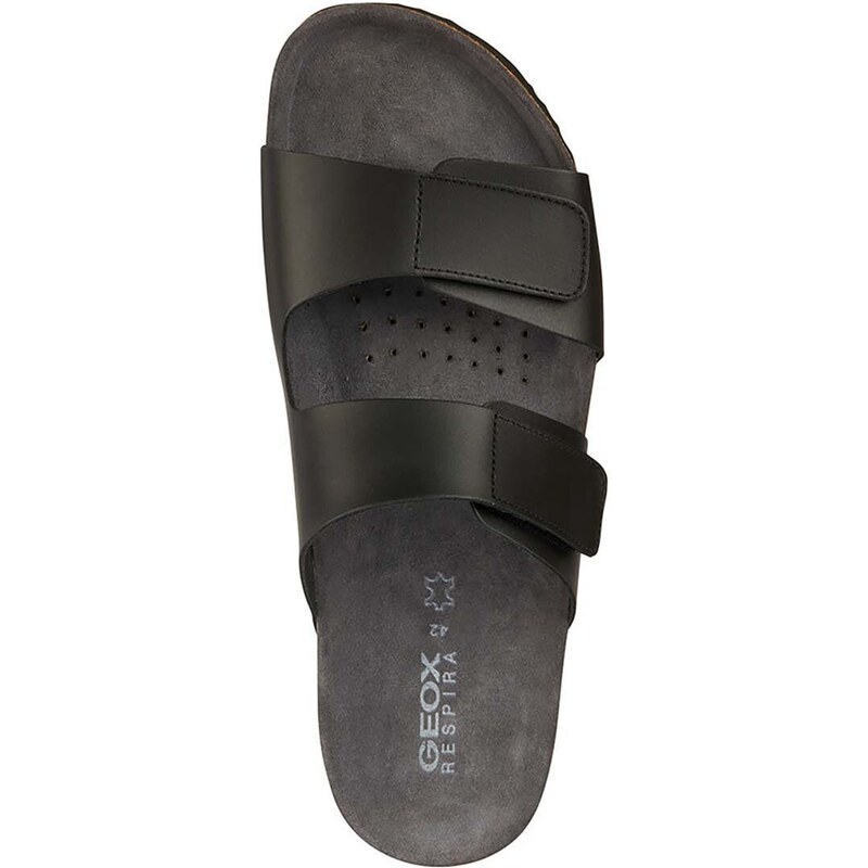 Kožené pantofle Geox U SANDAL GHITA pánské, černá barva, U359VA 00043 C9999