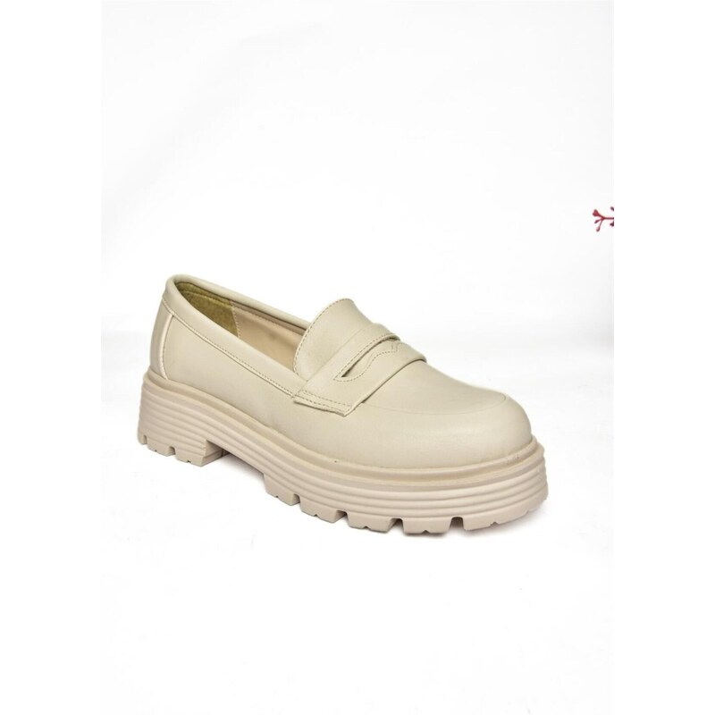 Fox Shoes R996092009 Beige Thick Soled Women's Casual Shoes