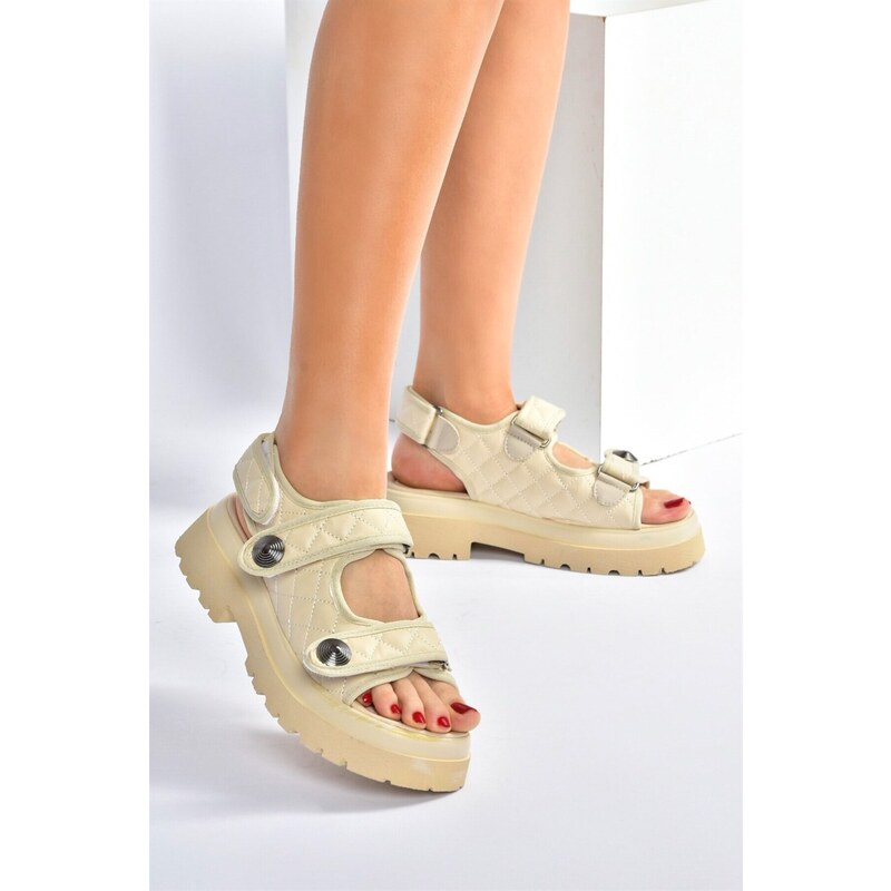 Fox Shoes Women's Beige High-soled Sandals