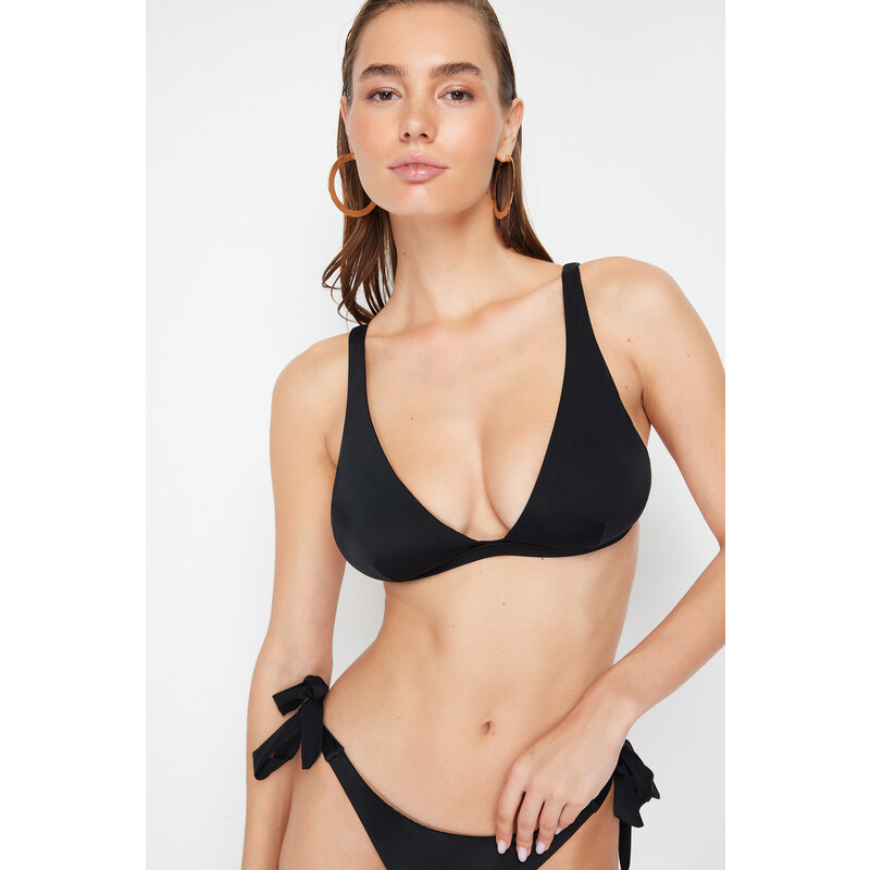 Trendyol Black Triangle Bikini Top