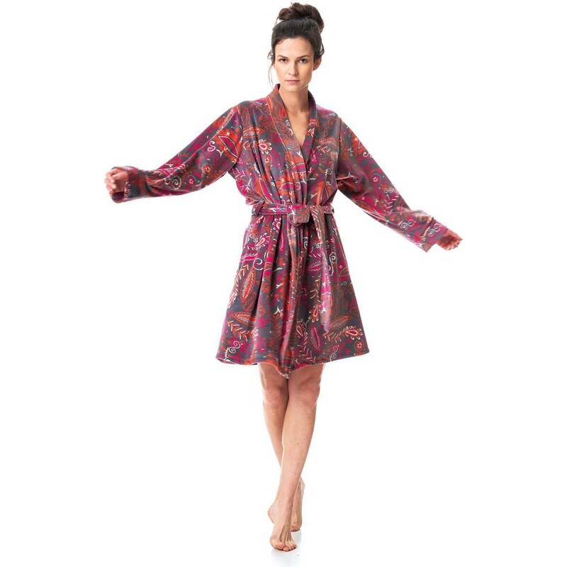 Bathrobe Key LGD 782 B23 S-XL mocca-pattern