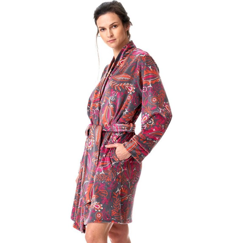 Bathrobe Key LGD 782 B23 S-XL mocca-pattern