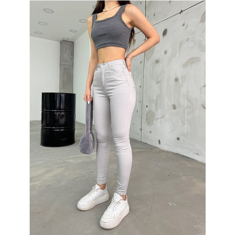 BİKELİFE Women's Stone Rise Waist Ankle Length Slim Leg Skinny Lycra Pants for Women.