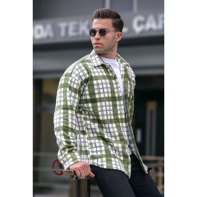 Madmext Green Checkered Lumberjack Shirt T5572