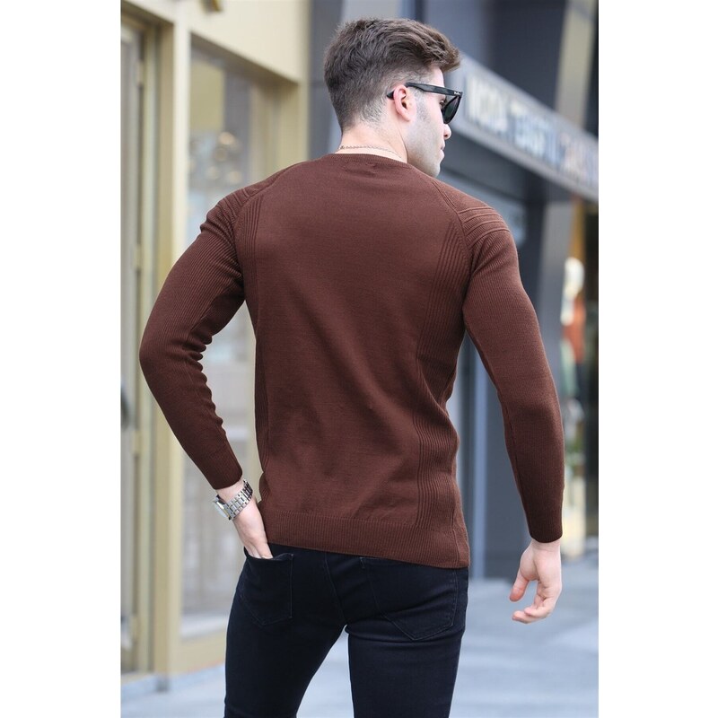 Madmext Dark Brown Men's Sweater 5187
