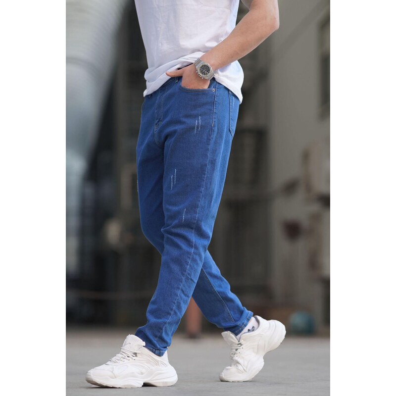 Madmext Blue Standard Fit Men's Jeans 6375