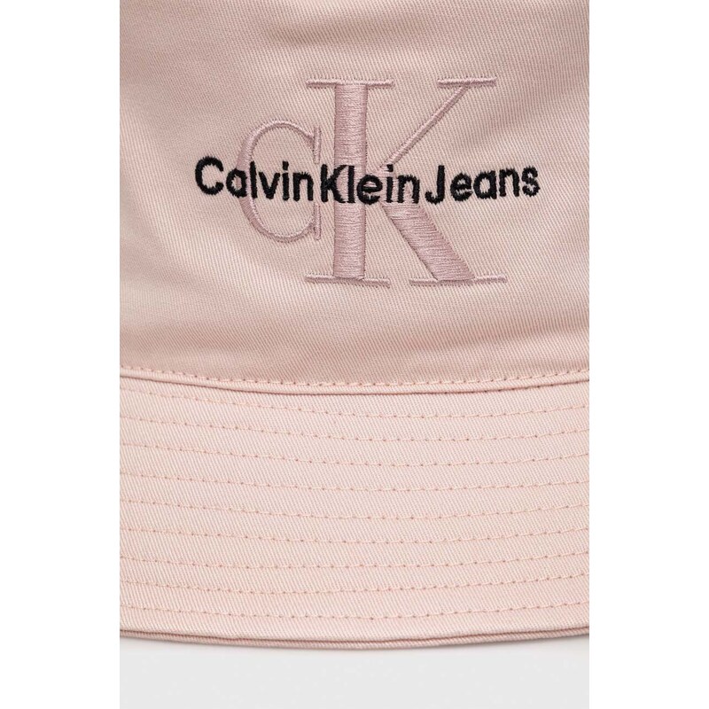 Bavlněná čepice Calvin Klein Jeans růžová barva