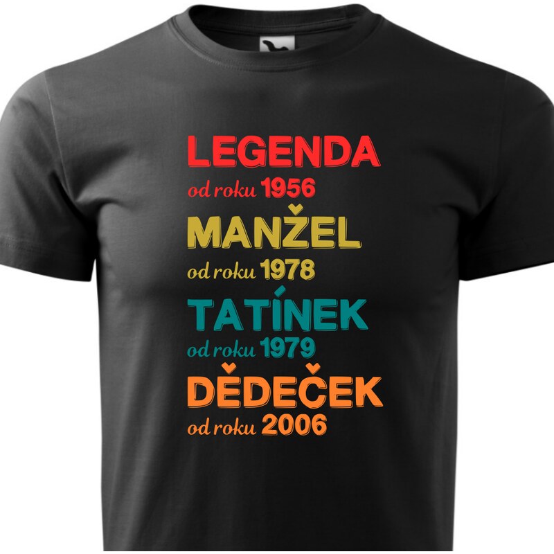 Fenomeno Pánské tričko Legenda Manžel Tatínek (Dědeček)