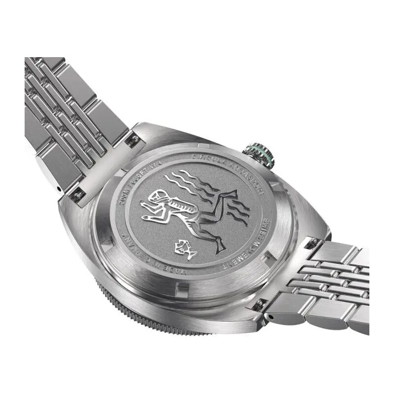Circula Watches Stříbrné pánské hodinky Circula s ocelovým páskem AquaSport GMT - Black 40MM Automatic