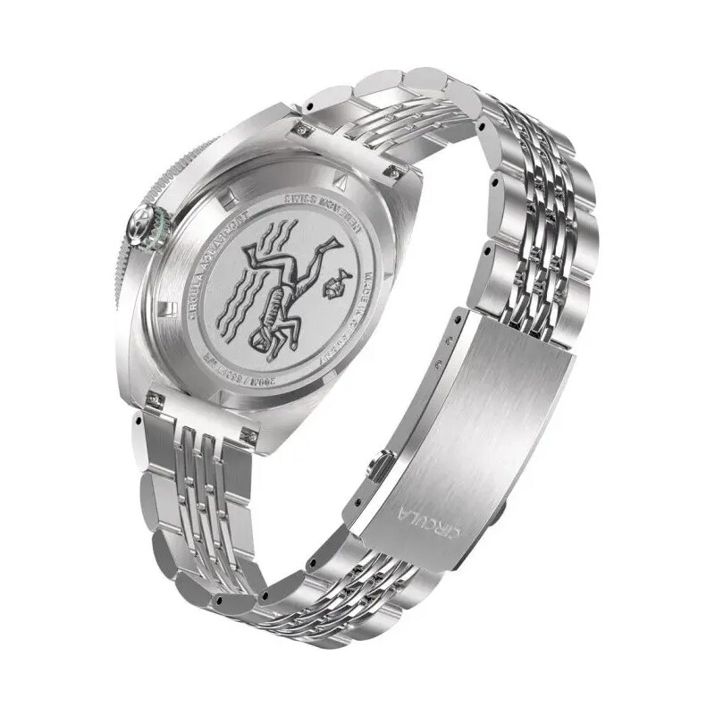 Circula Watches Stříbrné pánské hodinky Circula s ocelovým páskem AquaSport GMT - Black 40MM Automatic