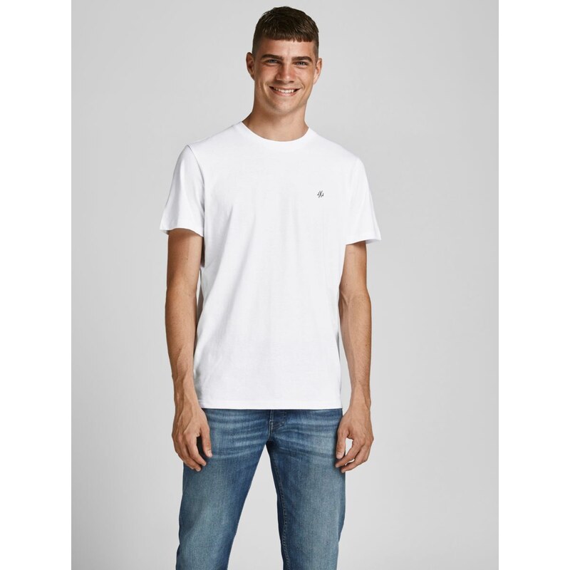 JACK & JONES Tričko tmavě modrá / světle šedá / olivová / černá / bílá