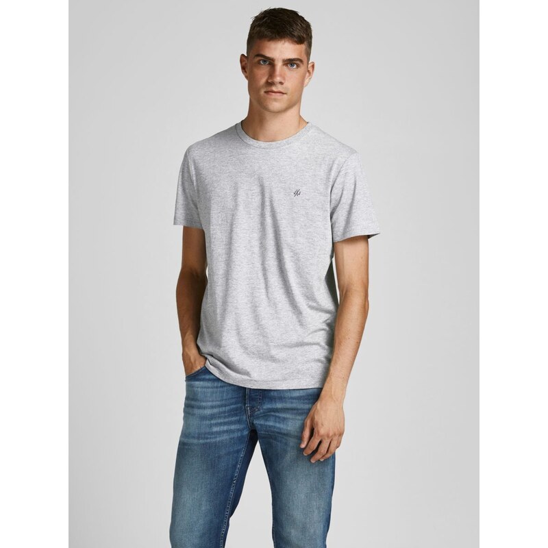 JACK & JONES Tričko tmavě modrá / světle šedá / olivová / černá / bílá