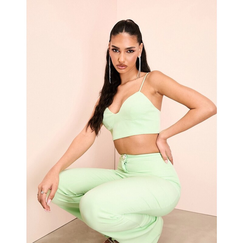ASOS LUXE co-ord tailored bralet in green