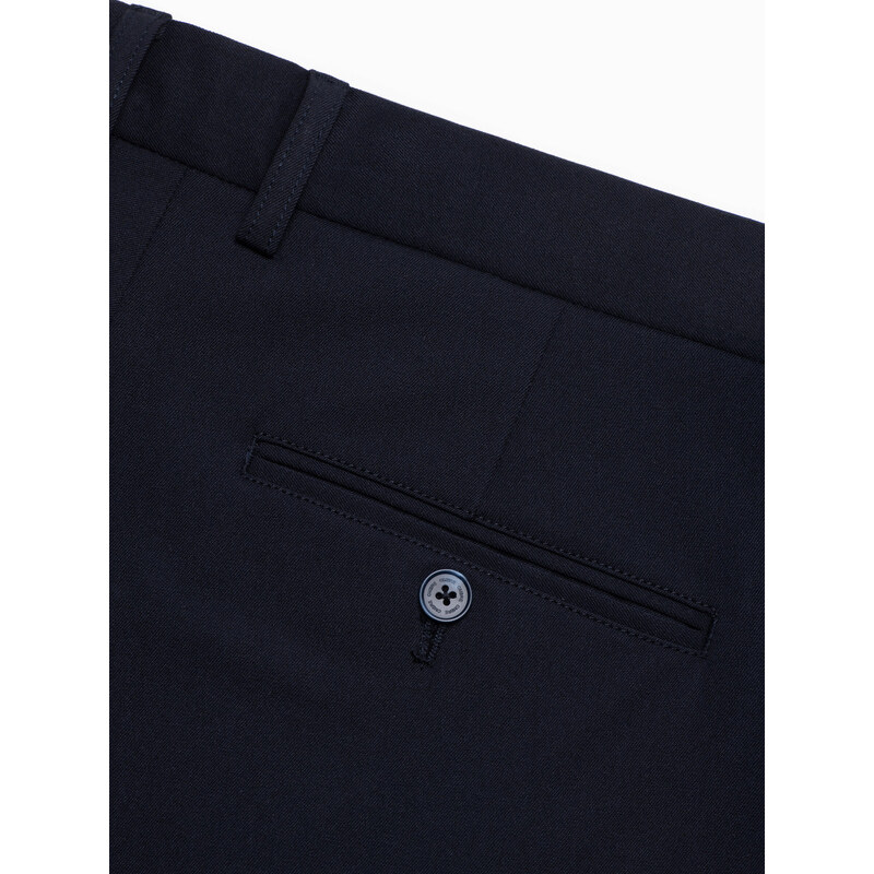 Ombre Clothing Pánské elegantní chino kalhoty SLIM FIT - tmavě modré V3 OM-PACP-0191