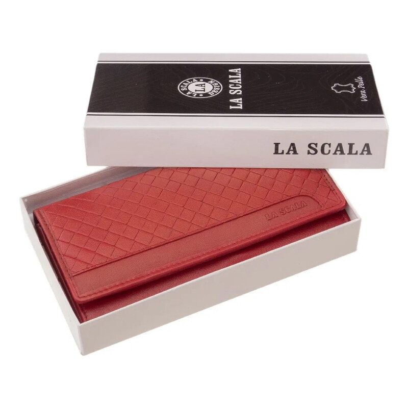 LA SCALA Červená dámská kožená peněženka (GDPN354)