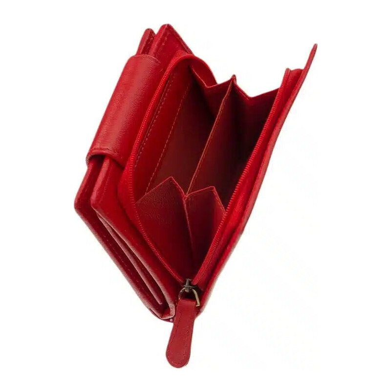 LA SCALA Červená dámská kožená peněženka (GDPN350)