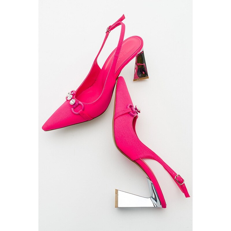 LuviShoes Libona Women's Fuchsia Heeled Shoes
