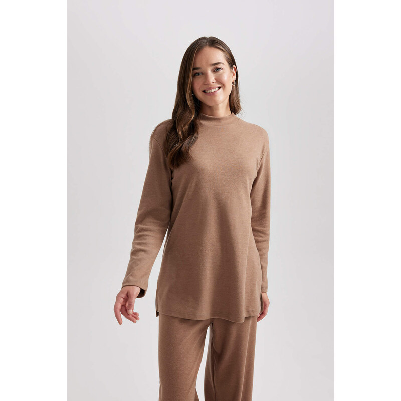 DEFACTO Regular Fit Half Turtleneck Long Sleeve Tunic