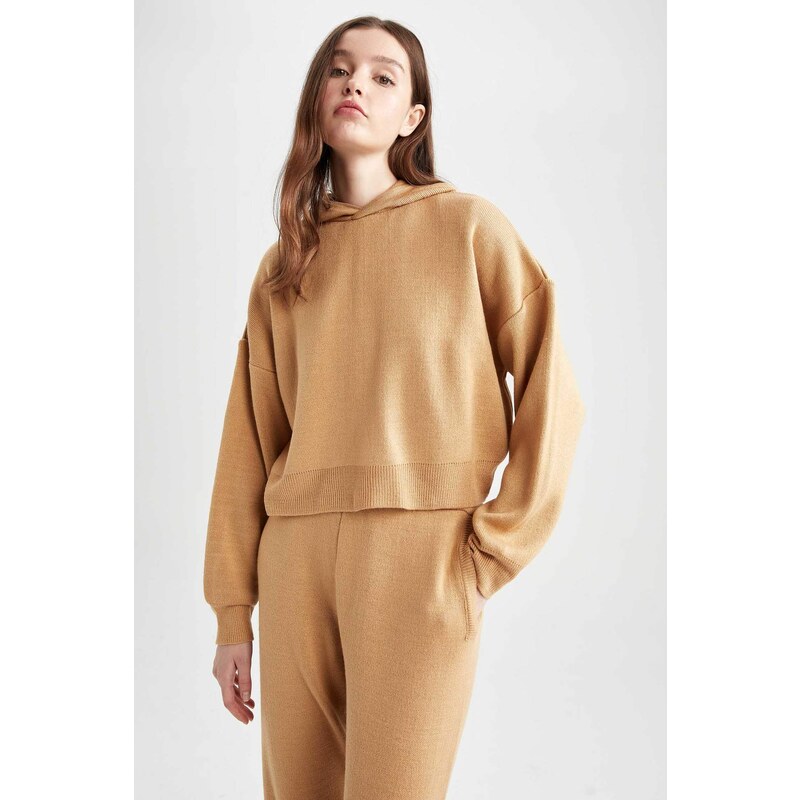 DEFACTO Oversize Fit Hooded Sweater